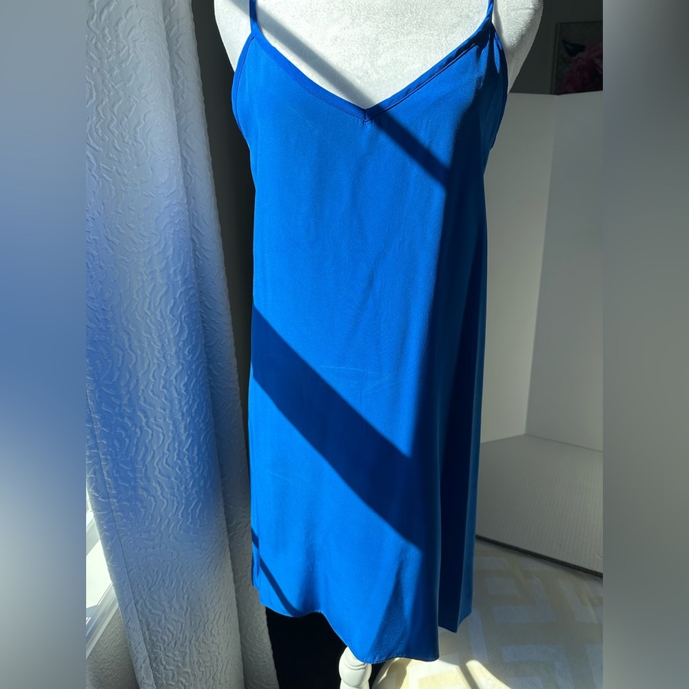 Amanda Prichard Blue Silk Mini Slip Dress